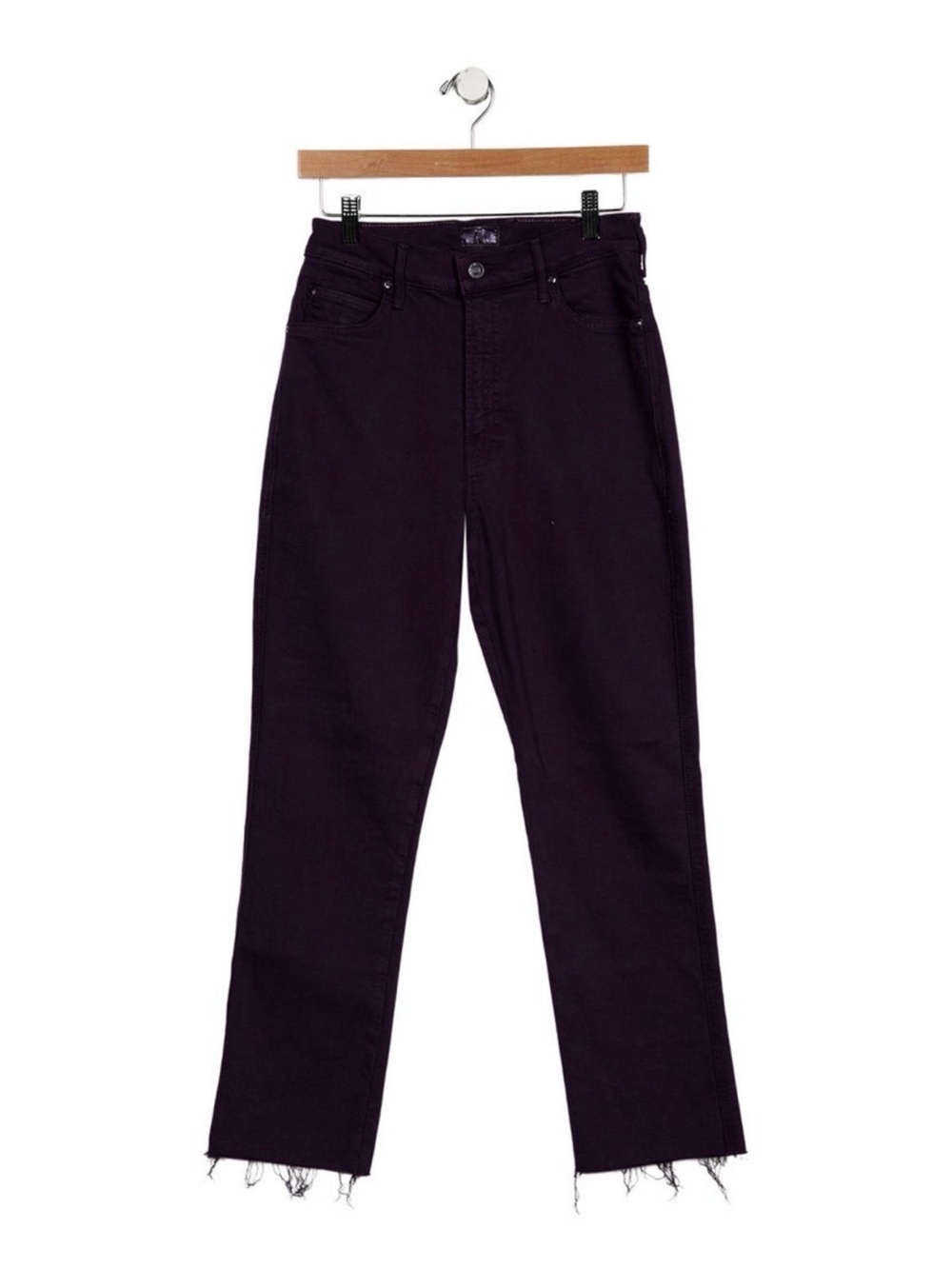 MOTHER The Rascal Ankle Step Fray Jeans Purple Size 25 tagged 31 but runs small